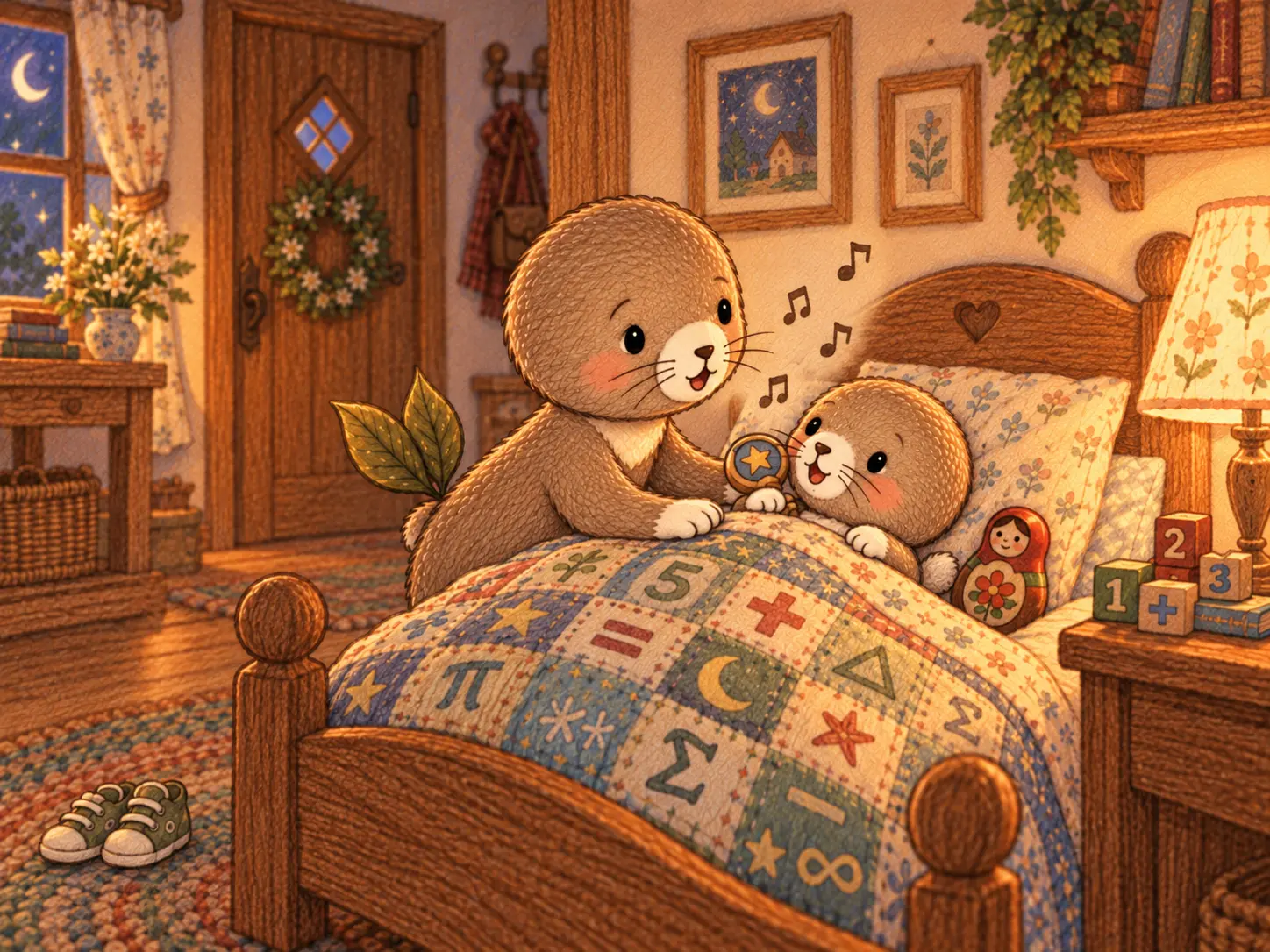 The older brother singing to Baby Five at bedtime